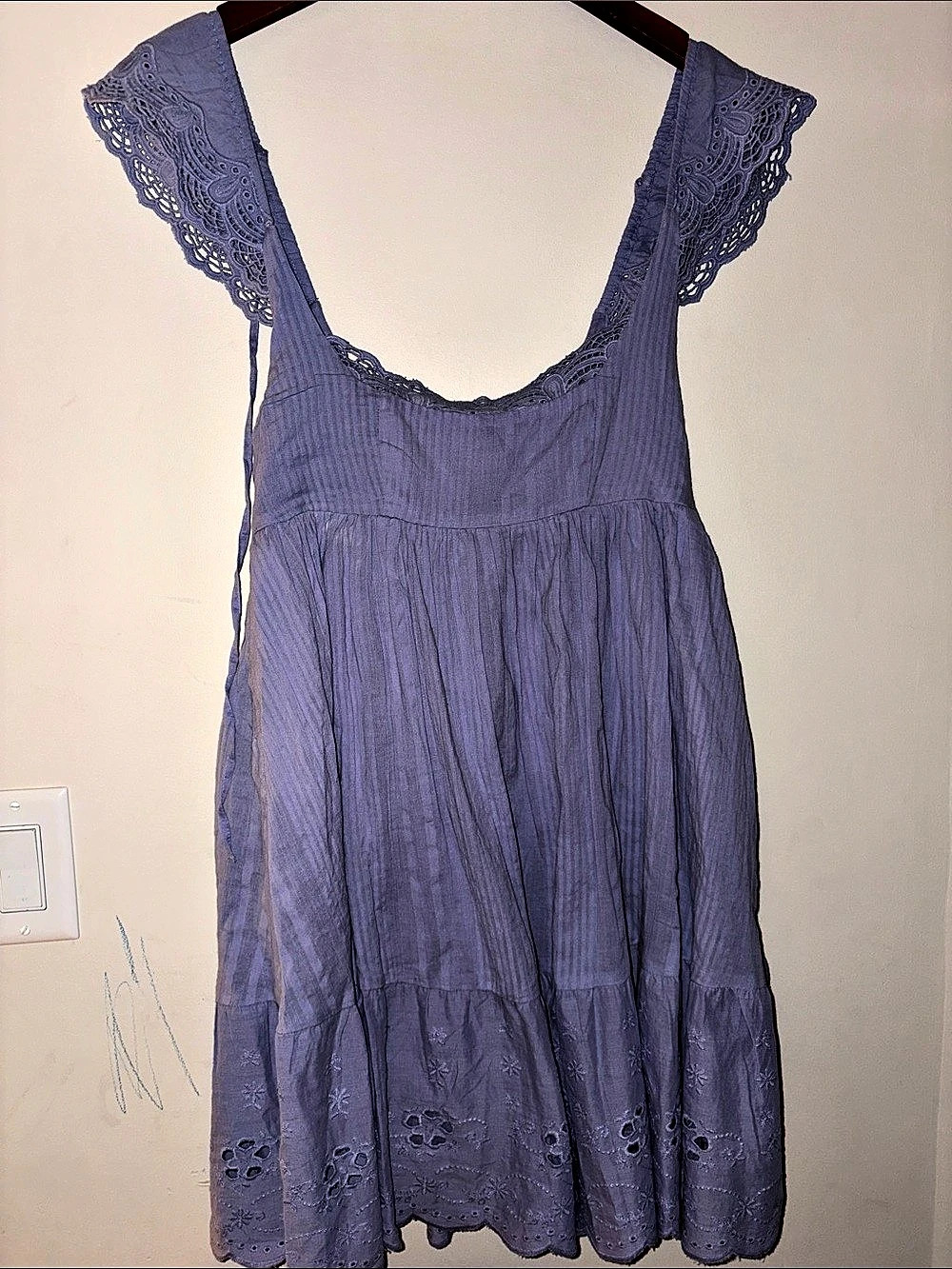 Urban outfitters Lace Sleeve Mini Dress in Purple Size XS NWT